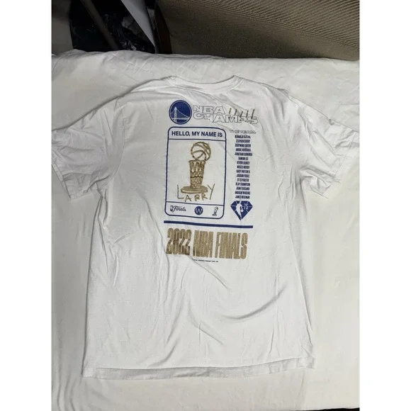 Nike Golden State Warriors 2022 NBA Champs White T Shirt Roster Mens Size L - Picture 4 of 7